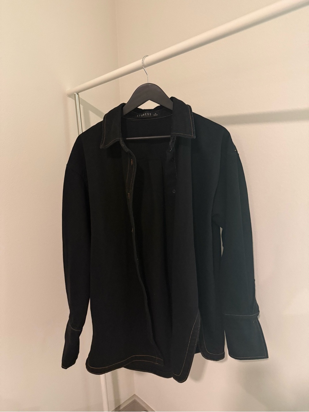 Lioness Black Oversized Denim Button-Up Jacket - Picture 2 of 4